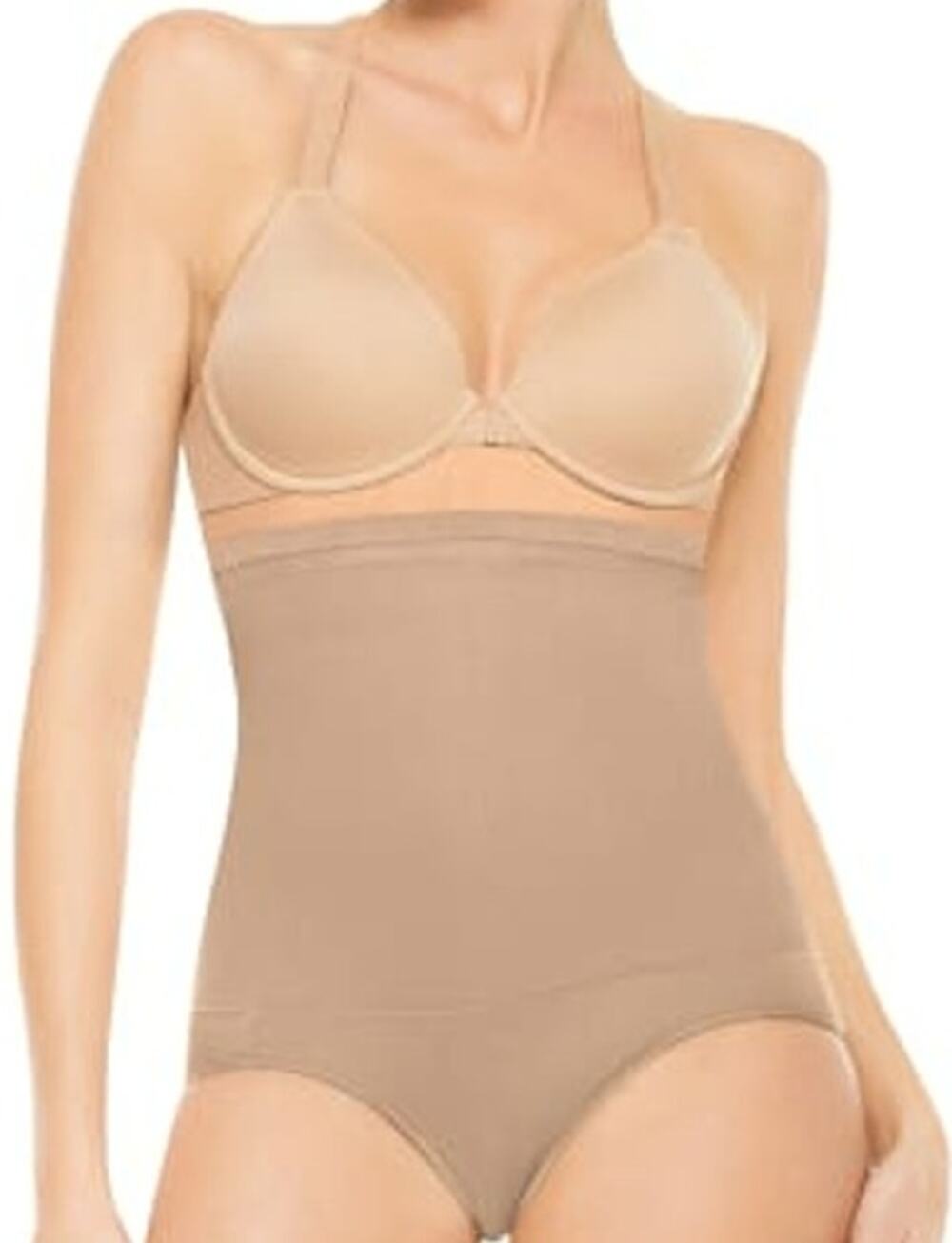 SPANX Firm Control Panties Assets Red Hot Label High Waisted Ribbed Tan L